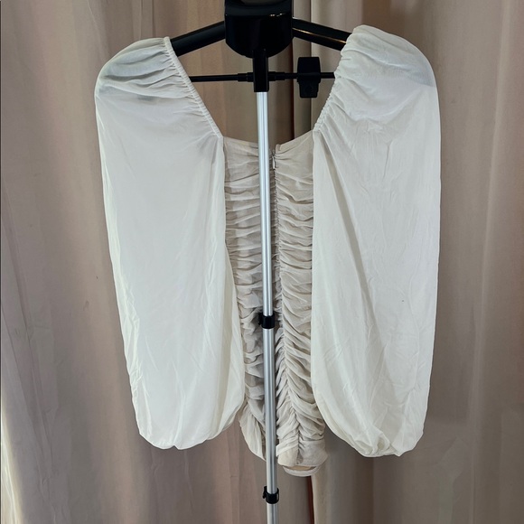 Oh Polly Cream Ruched Blouse - Picture 3 of 3